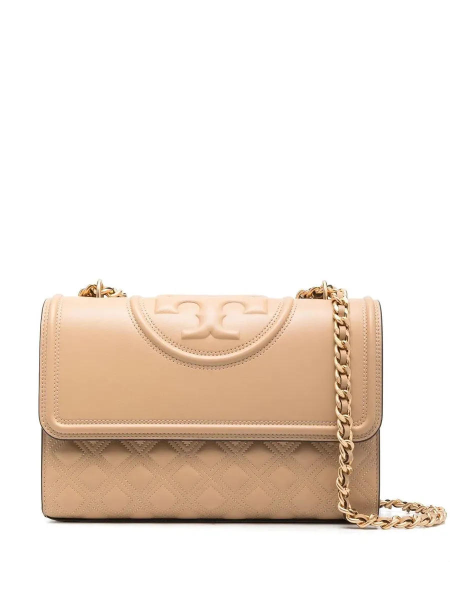 TORY BURCH FLEMING EMBOSSED LEATHER CONVERTIBLE SHOULDER BAG