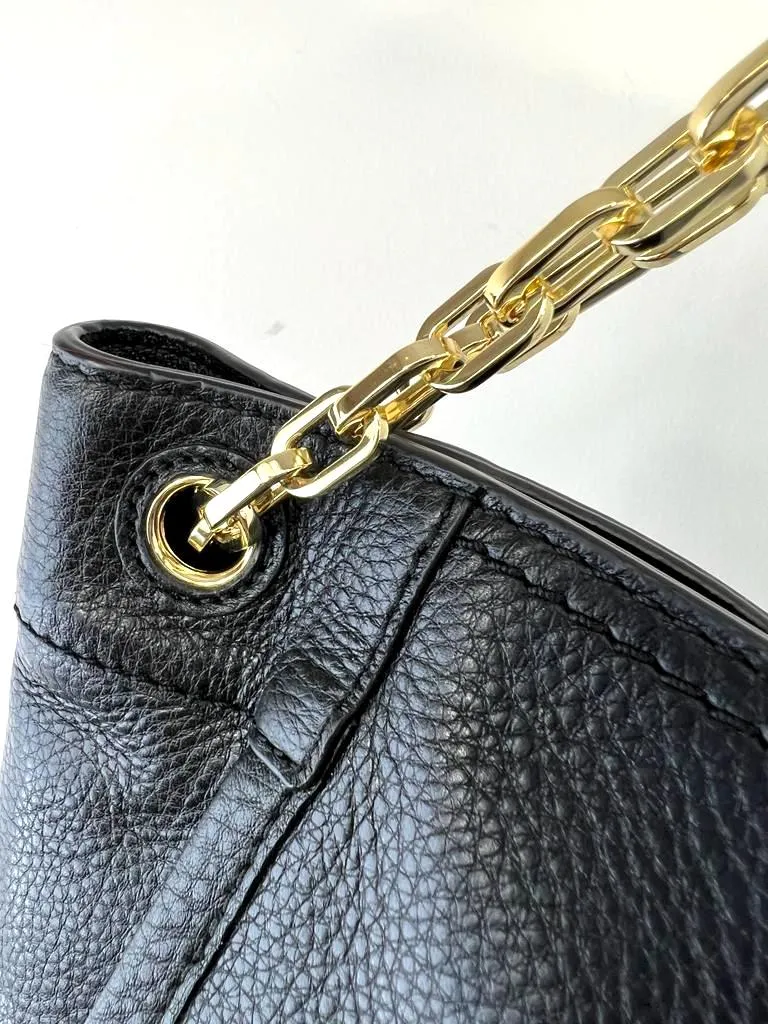 TORY BURCH MCGRAW LEATHER CHAIN LINK SHOULDER BAG