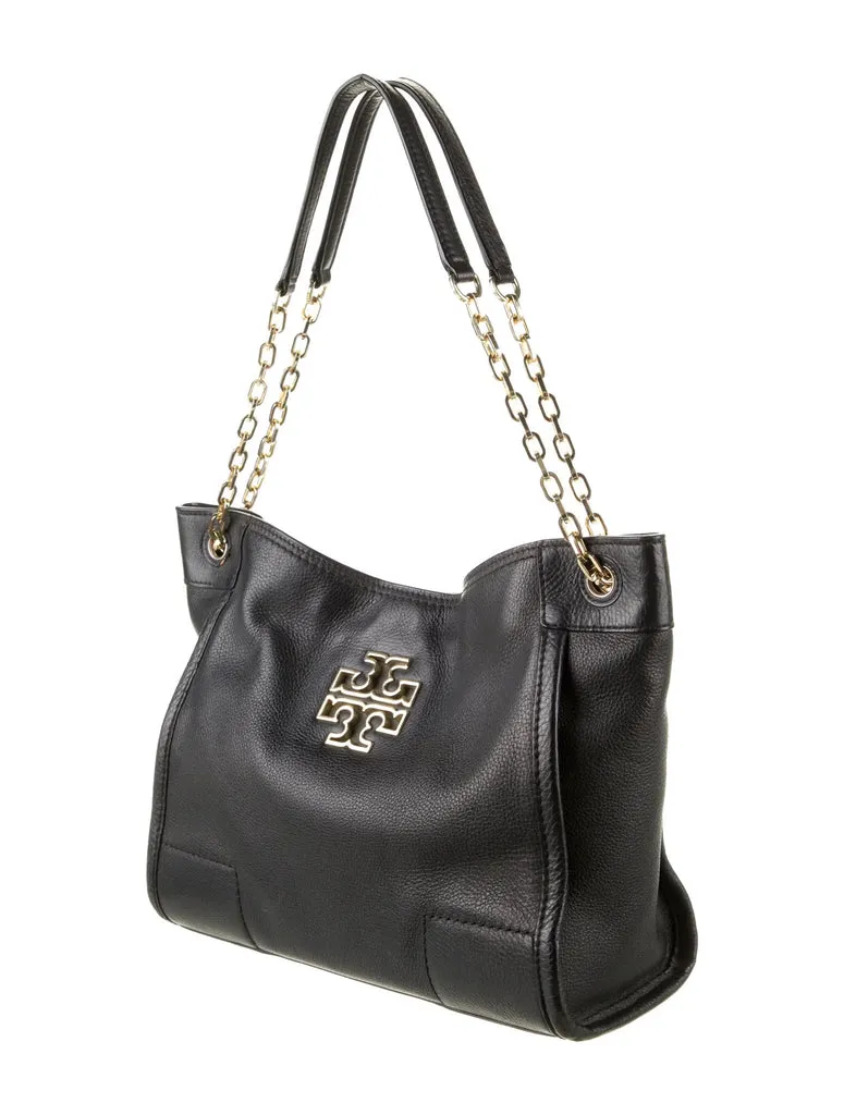 TORY BURCH MCGRAW LEATHER CHAIN LINK SHOULDER BAG