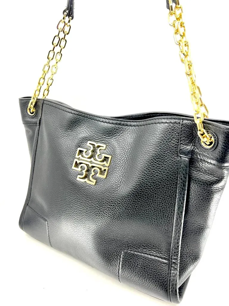 TORY BURCH MCGRAW LEATHER CHAIN LINK SHOULDER BAG