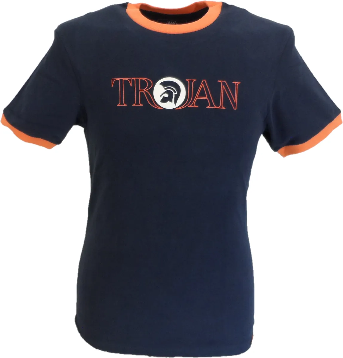 Trojan Records Navy Blue Classic Helmet Logo 100% Cotton T-Shirt