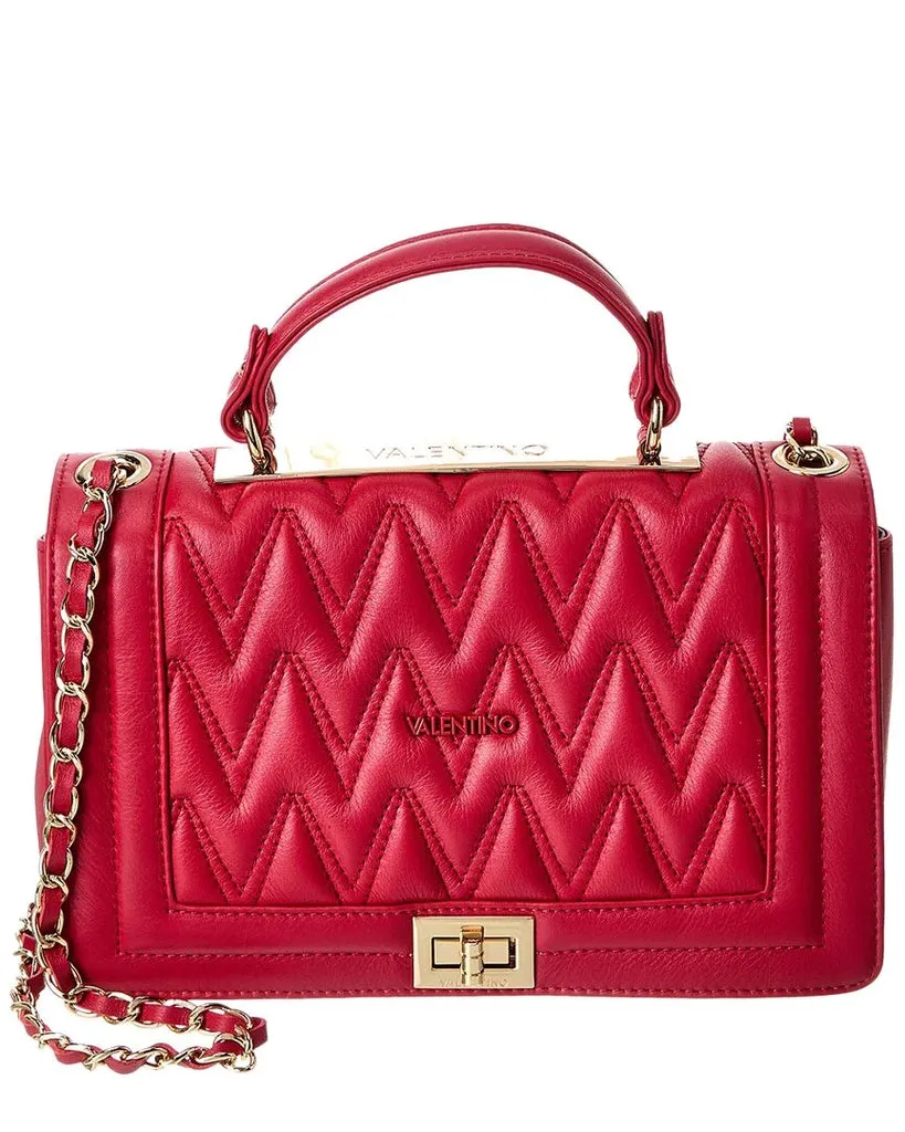 VALENTINO ALICE D PLATE LEATHER SHOULDER BAG