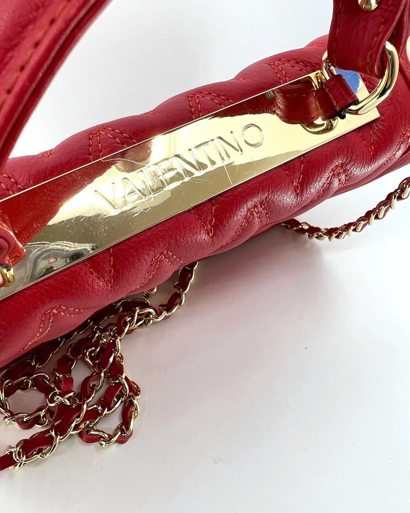 VALENTINO ALICE D PLATE LEATHER SHOULDER BAG