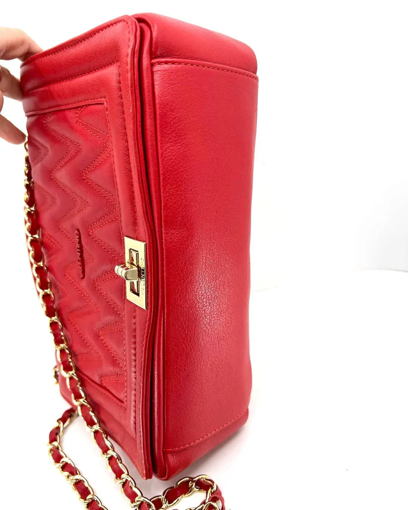 VALENTINO ALICE D PLATE LEATHER SHOULDER BAG