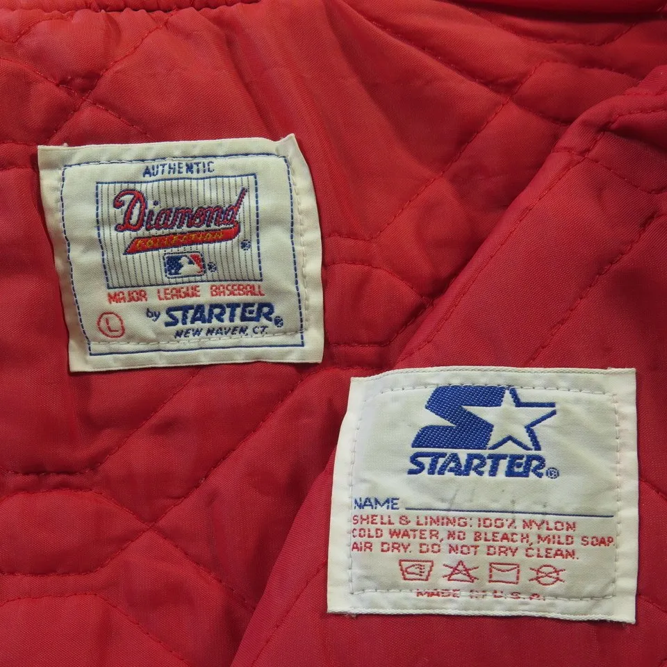 Vintage 80s Atlanta Braves Jacket Starter Satin Diamond Collection MLB Mens L