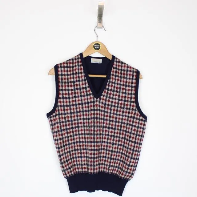 Vintage 90s Aquascutum Wool Knit Sweater Vest Small