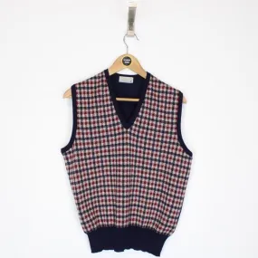 Vintage 90s Aquascutum Wool Knit Sweater Vest Small