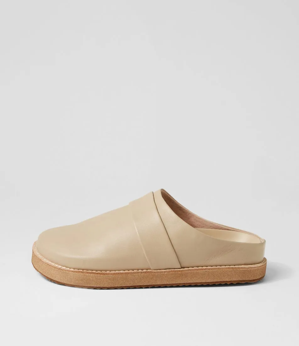 WALNUT Palmer Leather Mule Beige Leather Mules