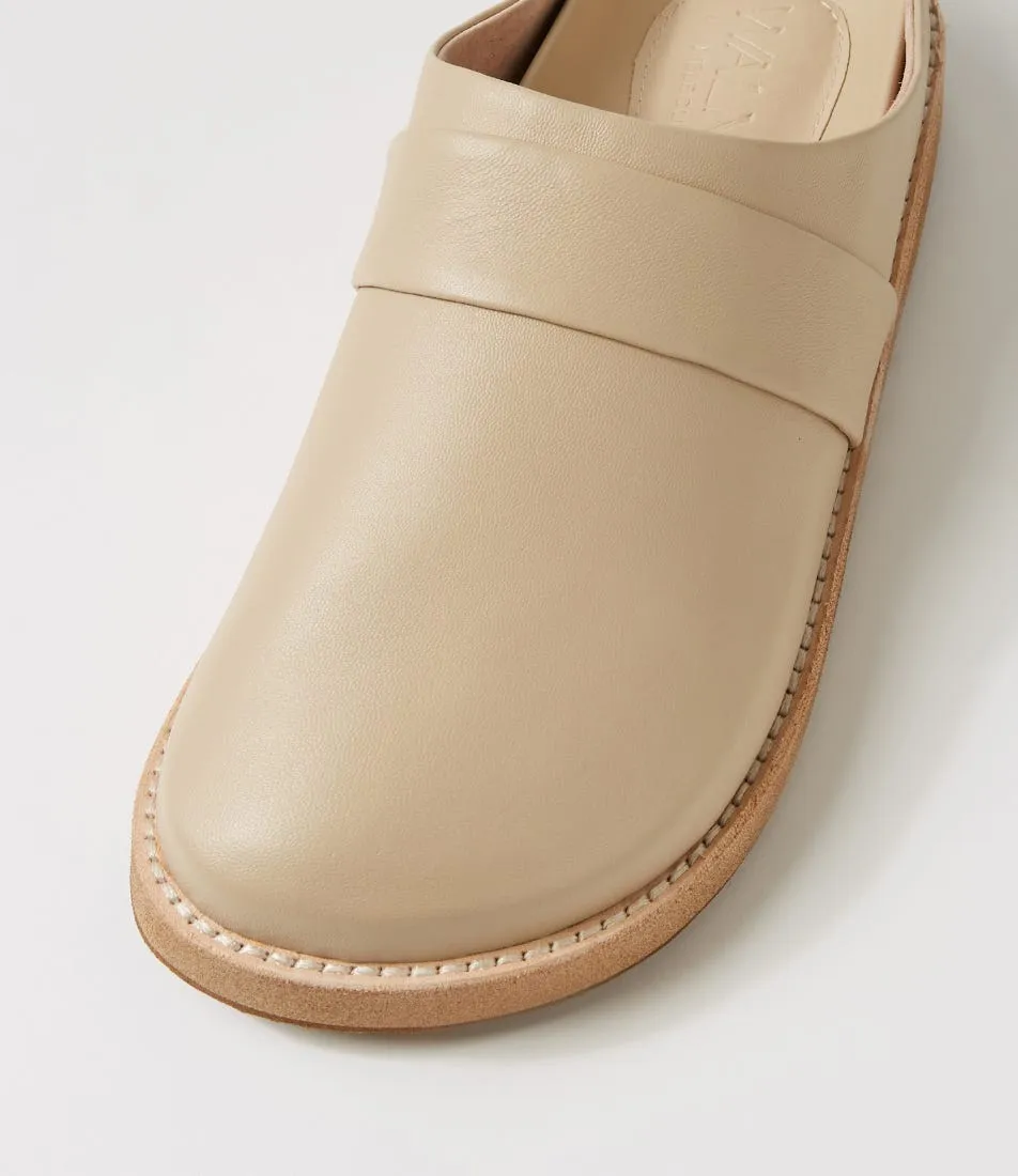 WALNUT Palmer Leather Mule Beige Leather Mules