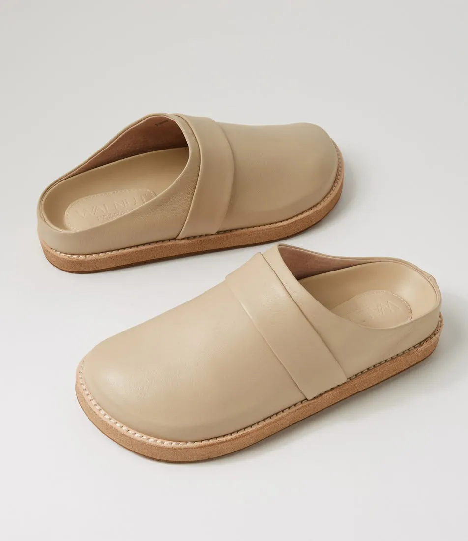 WALNUT Palmer Leather Mule Beige Leather Mules