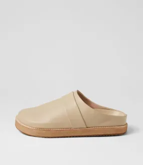 WALNUT Palmer Leather Mule Beige Leather Mules