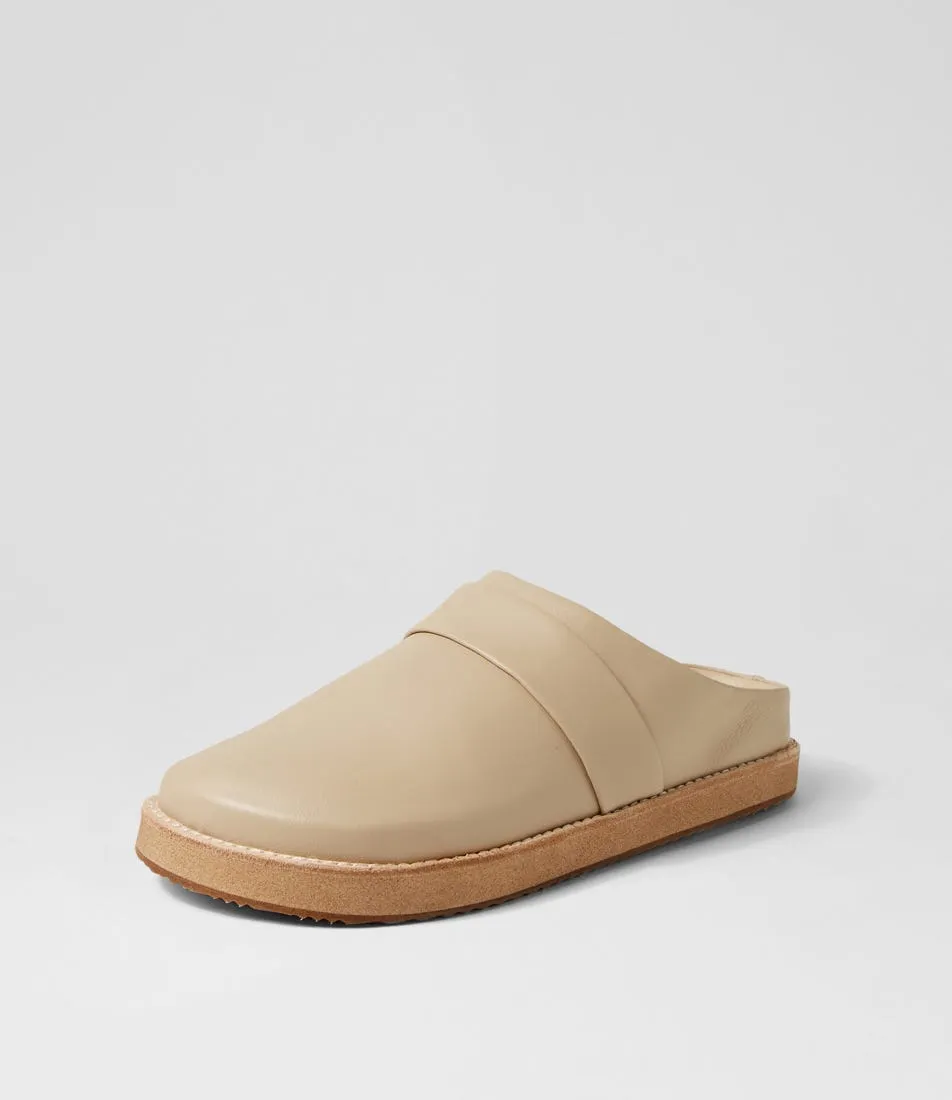 WALNUT Palmer Leather Mule Beige Leather Mules