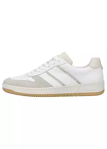 White & Grey Casual Lace-Up Trainers by Rieker | Look Again