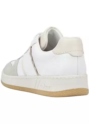 White & Grey Casual Lace-Up Trainers by Rieker | Look Again