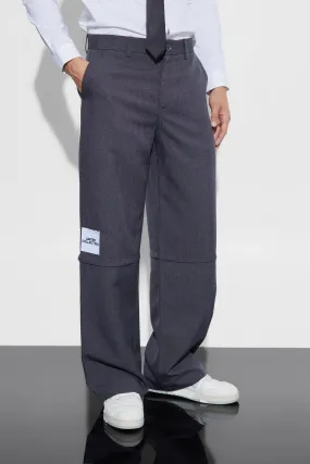 Wide Width Zip Panel Textured Pants