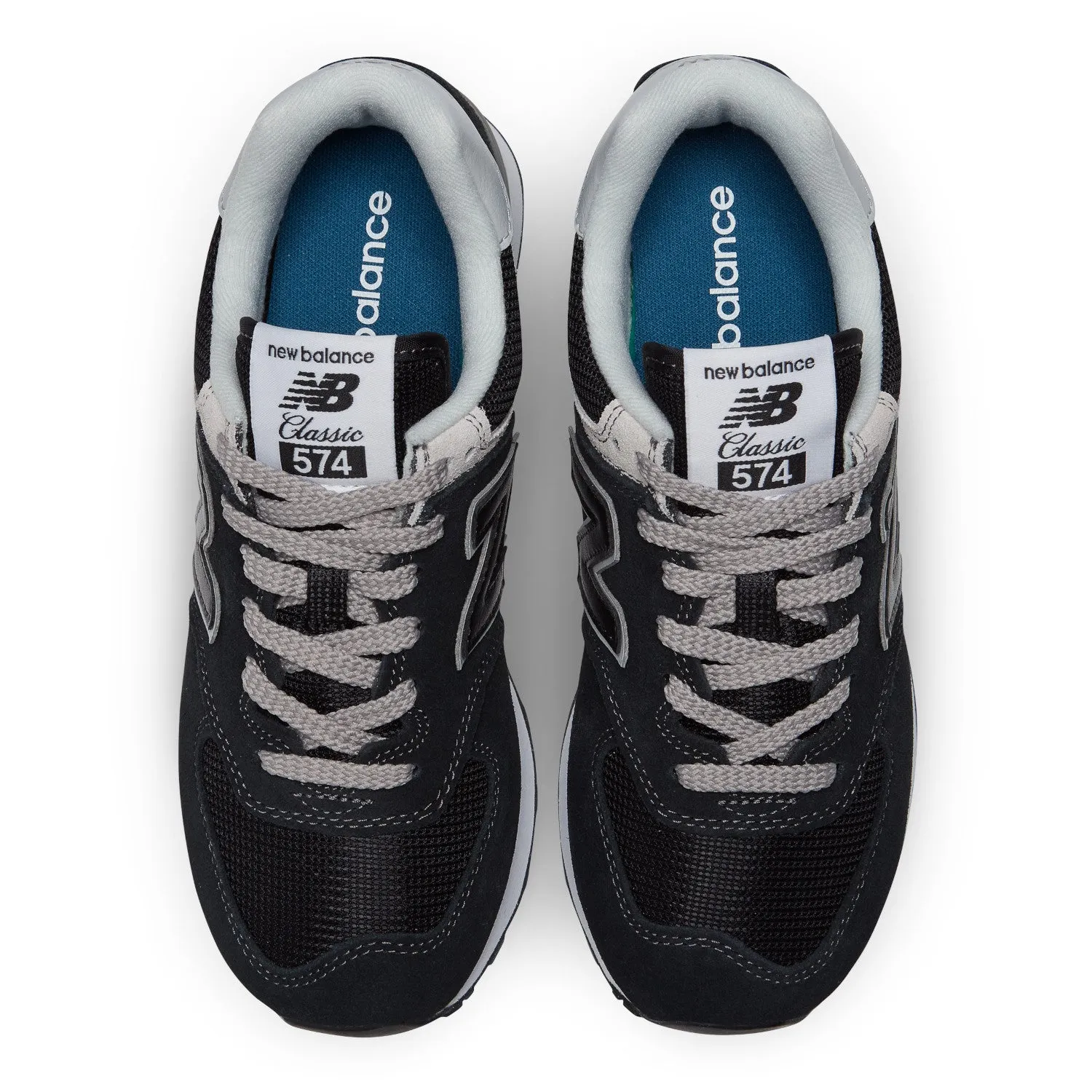 Women's New Balance 574 Core Color: Black with White