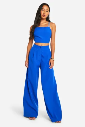 Woven Tailored Wide Leg Pants