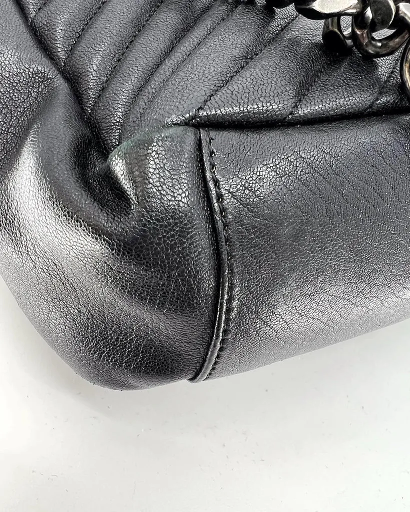 YSL QUILTED LEATHER MONOGRAM LARGE COLLEGE SHOULDER BAG