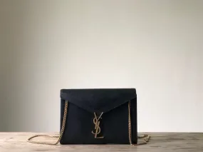 Yves Saint Laurent Cassandra Flap-Front Crossbody Bag Black