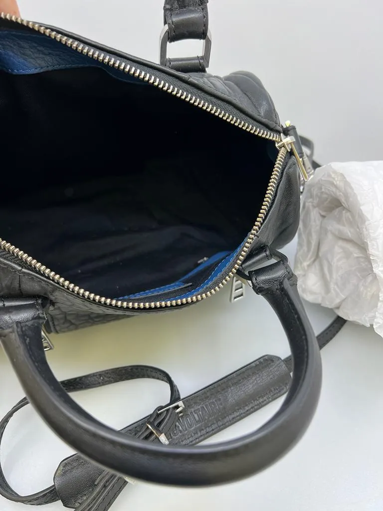 ZADIG & VOLTAIRE LEATHER EXPANDABLE SHOULDER BAG