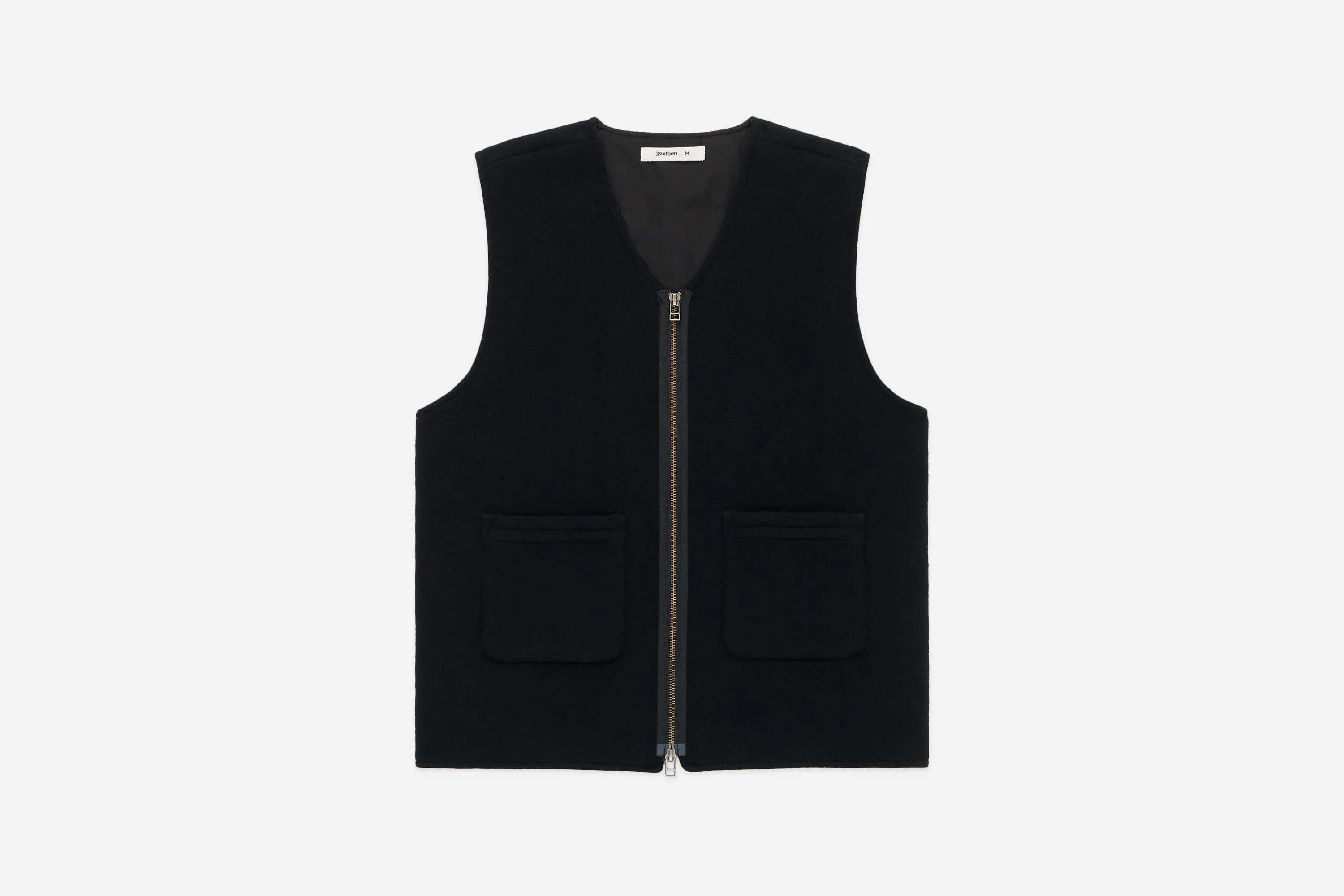 Zip Vest ~ Black Wool/Cashmere