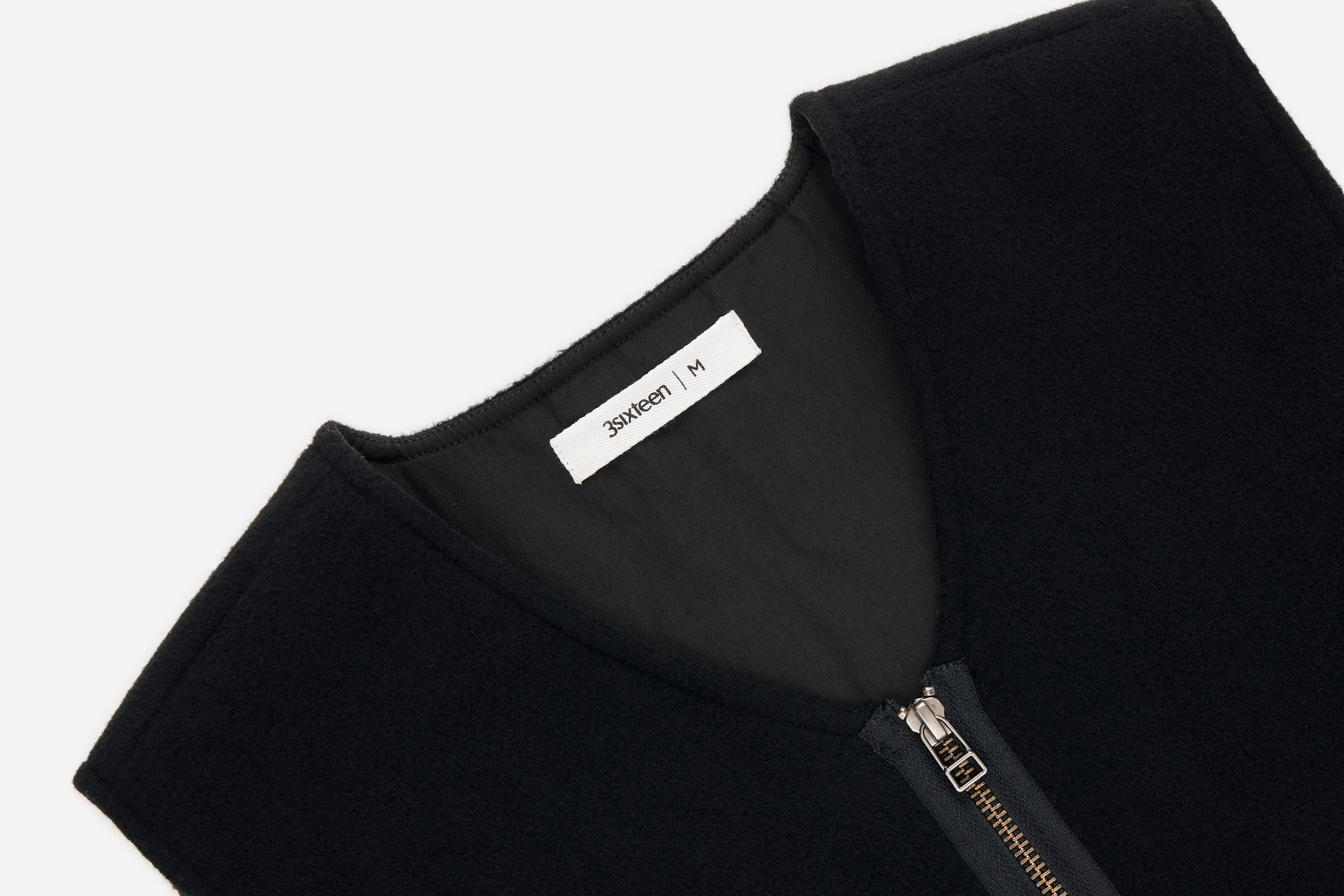 Zip Vest ~ Black Wool/Cashmere