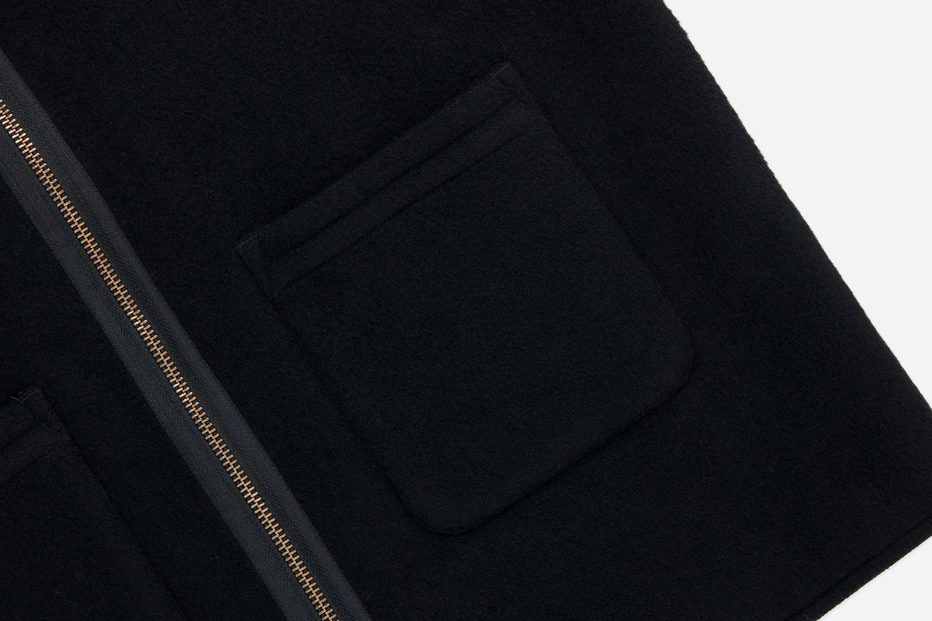 Zip Vest ~ Black Wool/Cashmere